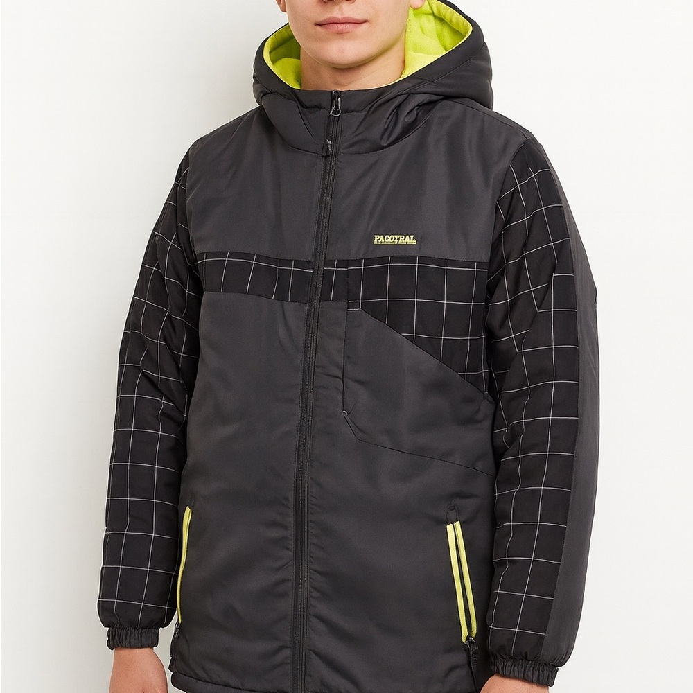 PacificTrail Actra Gray and Green Puffer Jacket, Size XL (18/20)